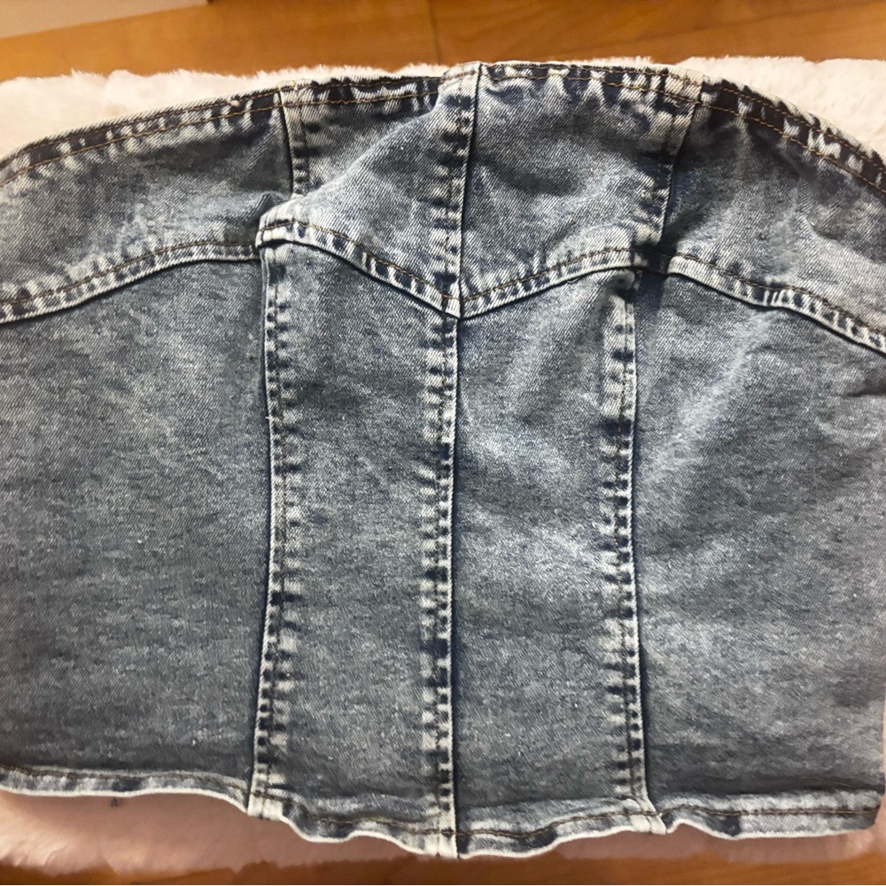 shein Denim Bustier Top